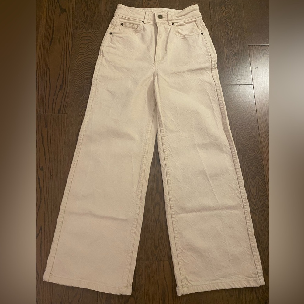 Sezane Cream Wide-Leg Jeans